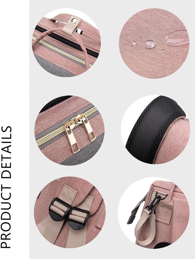 houscly Diaper Bag Backpack with Changing Station: Pink Baby Toddler Bags for Girls Boys Women Large Big Travel Backpack Pañaleras Modernas Para Bebe Niña Newborn Essentials Mom Must Haves Baby Registry - Image 5